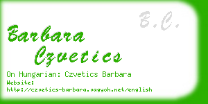 barbara czvetics business card